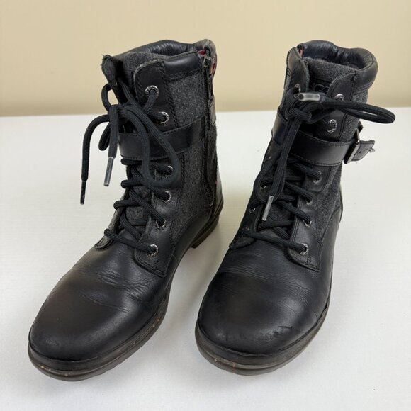 UGG Kesey Leather Sheepskin Waterproof Gray Black Boots S/N 1005264 - Picture 2 of 13